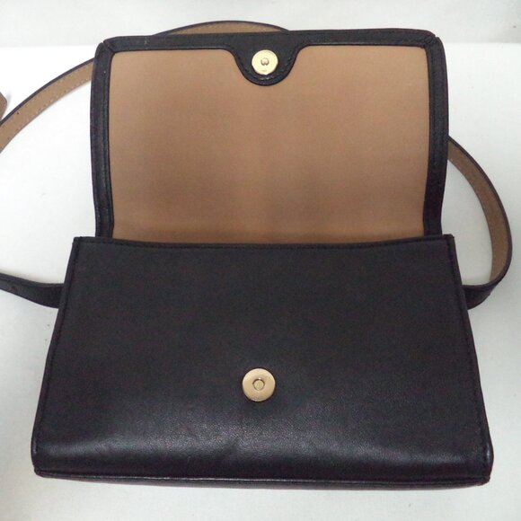 Michael Kors Leather quilted Belt Crossbody bag purse black Fanny Pack chain - Picture 11 of 13